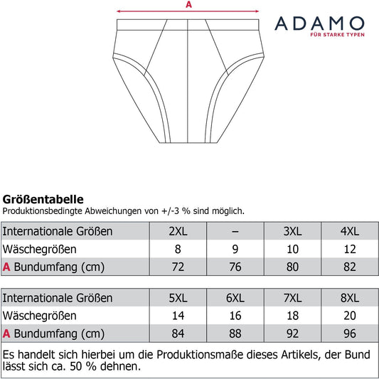 Adamo 3 x Slips Doppelripp mit Eingriff XXL bis 8XL