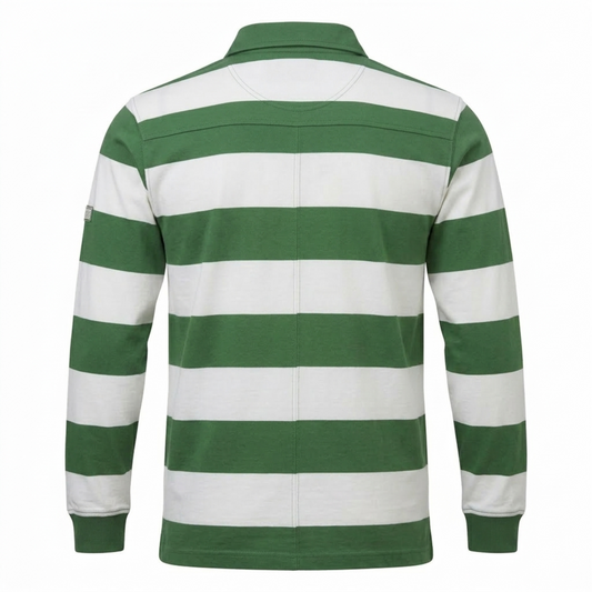Greystone Polo-Sweatshirt SONDERANGEBOT Grün-Weiß gestreift