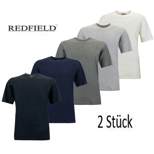 Redfield 2 x T-Shirts Rundhals XL bis 10XL "Dave"