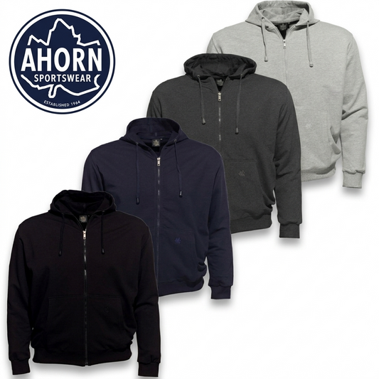 Ahorn Hoody-Jacke mit Reißverschluss und Kapuze XL bis 10XL