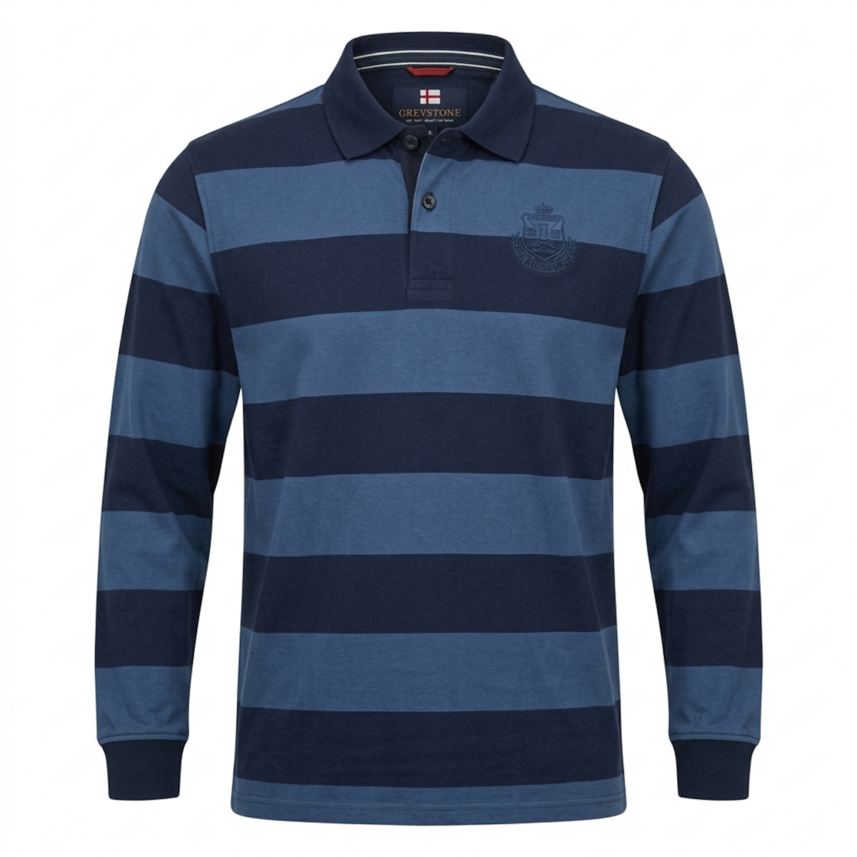 Greystone Polo Sweatshirt SONDERANGEBOT Blau gestreift