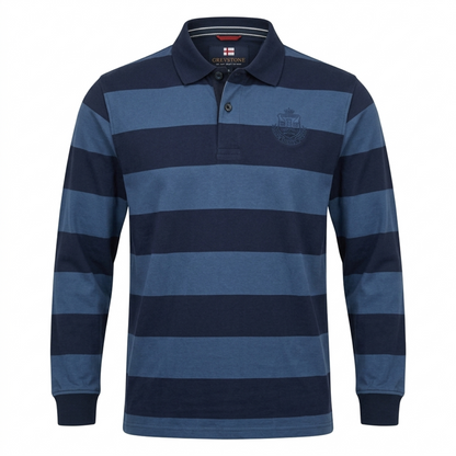 Greystone Polo Sweatshirt SONDERANGEBOT Blau gestreift