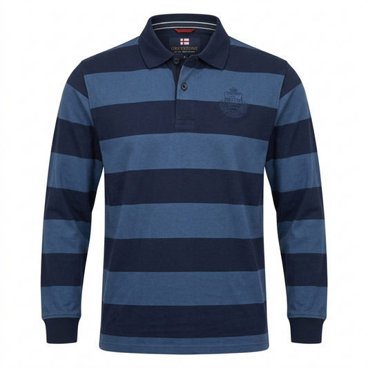 Greystone Polo Sweatshirt SONDERANGEBOT Blau gestreift