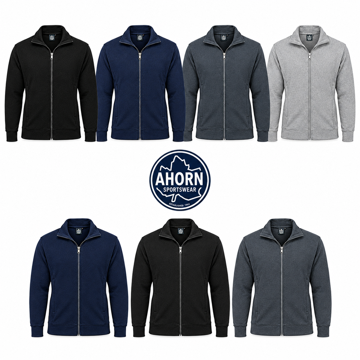 Ahorn Trainer-Jacke XL bis 10XL mit Reißverschluss und Stehkragen