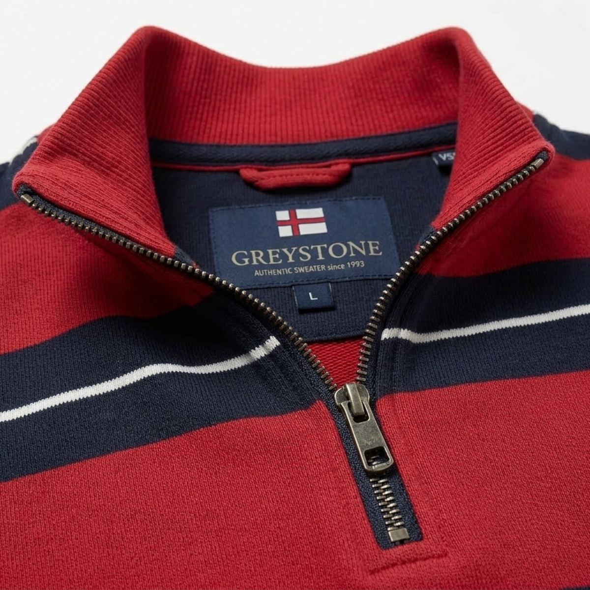 Greystone Troyer Sweatshirt SONDERANGEBOT 4XL Rot Navy gestreift