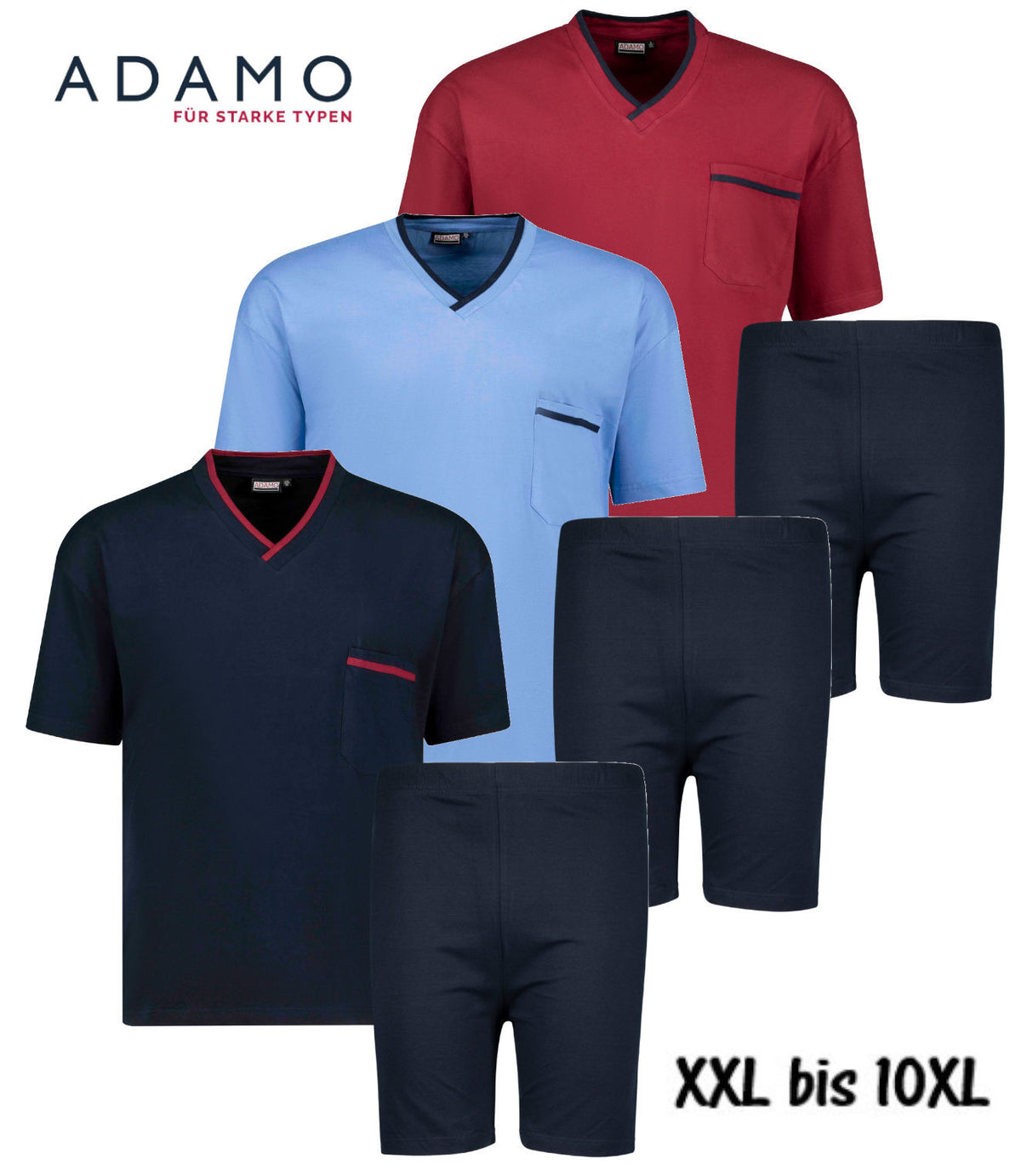 Adamo Pyjama Schlafanzug mit Brusttasche "Ben"