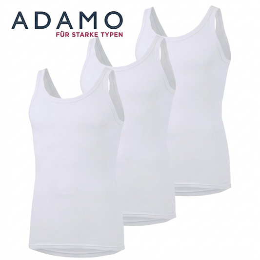 Adamo 3 x Unterhemd Doppelripp XXL bis 8XL
