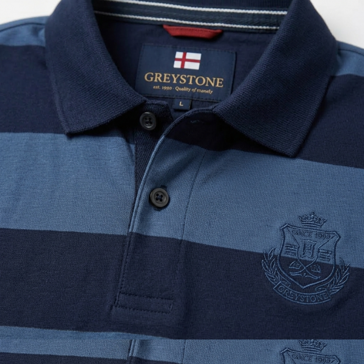 Greystone Polo Sweatshirt SONDERANGEBOT Blau gestreift