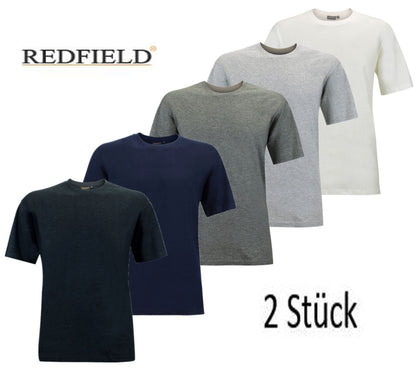 Redfield 2 x T-Shirts Rundhals XL bis 10XL "Dave"